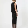 Sleeveless jersey dress with crystals, black