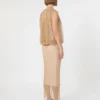 Sleeveless jersey dress with crystals, camel