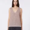 Sleeveless jumper with sequins, antique rose Sleeveless jumper with sequins, antique rose