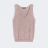 Sleeveless jumper with sequins, antique rose Sleeveless jumper with sequins, antique rose