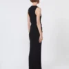 Sleeveless stretch jersey dress, black