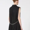 Sleeveless stretch wool blazer, black