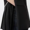 Sleeveless stretch wool blazer, black