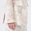 Slim-fit blazer in printed organza and gabardine, white Slim-fit blazer in printed organza and gabardine, white