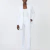 Slim-fit crepe canvas trousers, optical white Slim-fit crepe canvas trousers, optical white