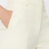 Slim-fit flared trousers in viscose, ivory