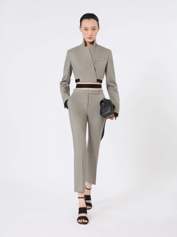 Slim-fit jacket in wool, mohair and silk, medium grey Slim-fit jacket in wool, mohair and silk, medium grey