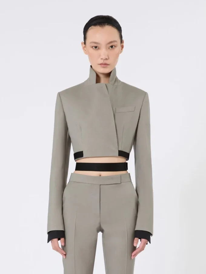 Slim-fit jacket in wool, mohair and silk, medium grey Slim-fit jacket in wool, mohair and silk, medium grey
