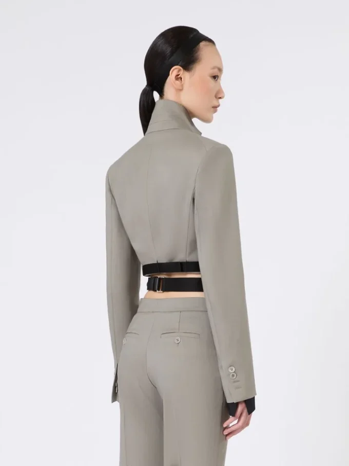 Slim-fit jacket in wool, mohair and silk, medium grey Slim-fit jacket in wool, mohair and silk, medium grey