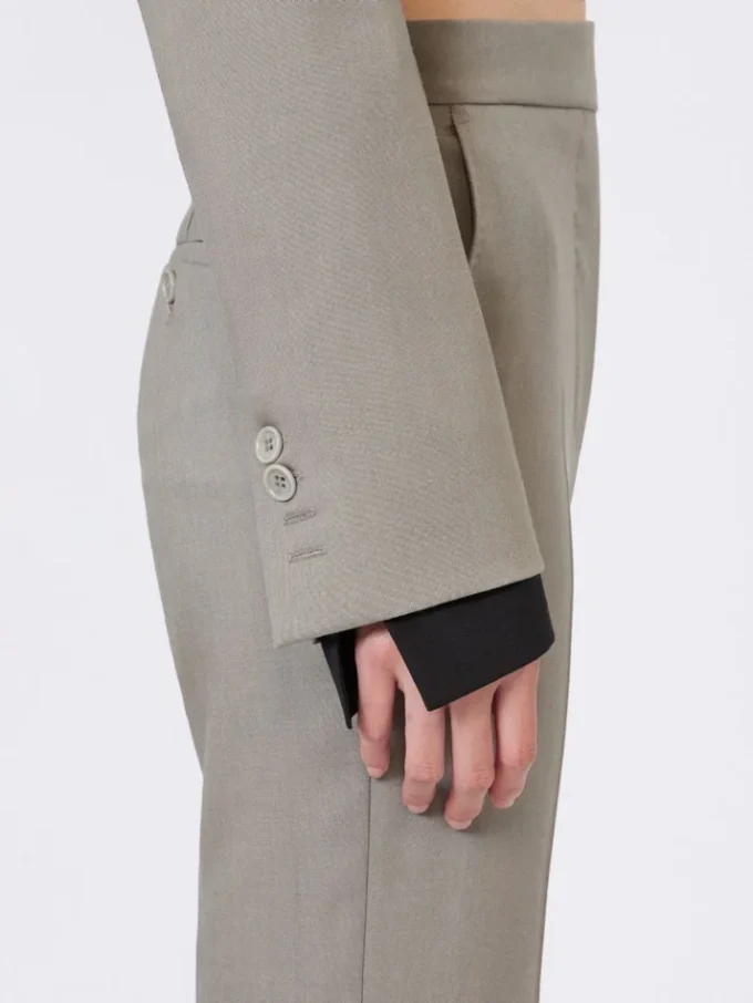 Slim-fit jacket in wool, mohair and silk, medium grey Slim-fit jacket in wool, mohair and silk, medium grey