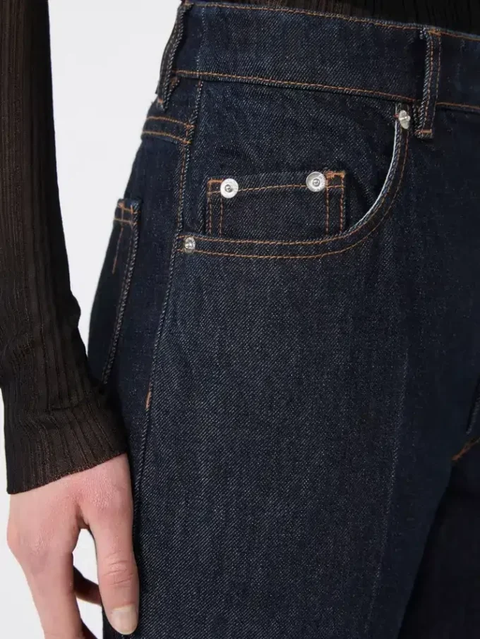 Slim-fit jeans with flared hems, midnightblue