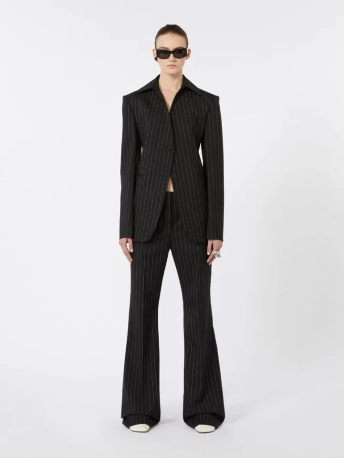 Slim-fit stretch gabardine blazer, black Slim-fit stretch gabardine blazer, black