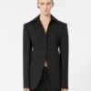 Slim-fit stretch gabardine blazer, black Slim-fit stretch gabardine blazer, black