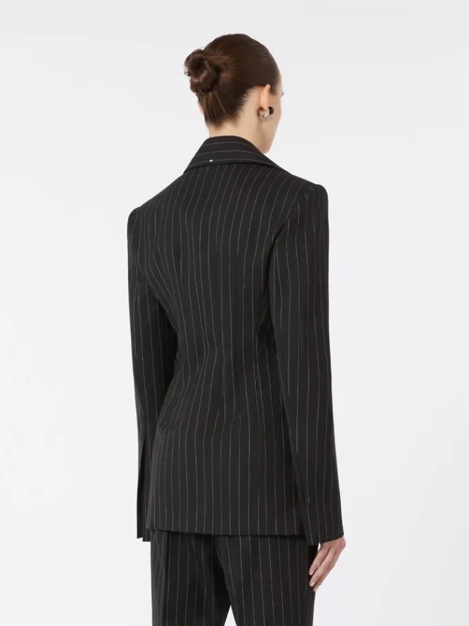 Slim-fit stretch gabardine blazer, black Slim-fit stretch gabardine blazer, black