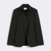 Slim-fit stretch gabardine blazer, black Slim-fit stretch gabardine blazer, black