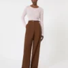 Slim-fit wool and silk sweater, pink