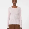 Slim-fit wool and silk sweater, pink