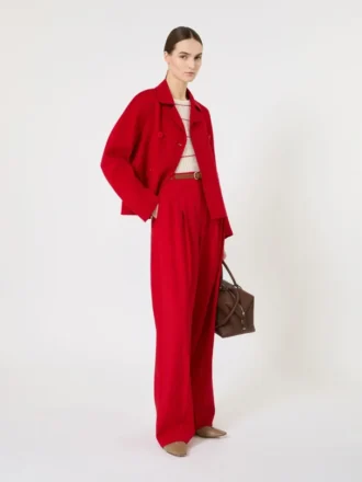 Slim-fit wool and silk sweater, white