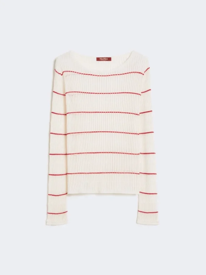 Slim-fit wool and silk sweater, white Slim-fit wool and silk sweater, white