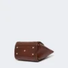 Small crocodile-print leather marine bag, brown Small crocodile-print leather marine bag, brown