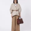 Small crocodile-print leather marine bag, brown Small crocodile-print leather marine bag, brown