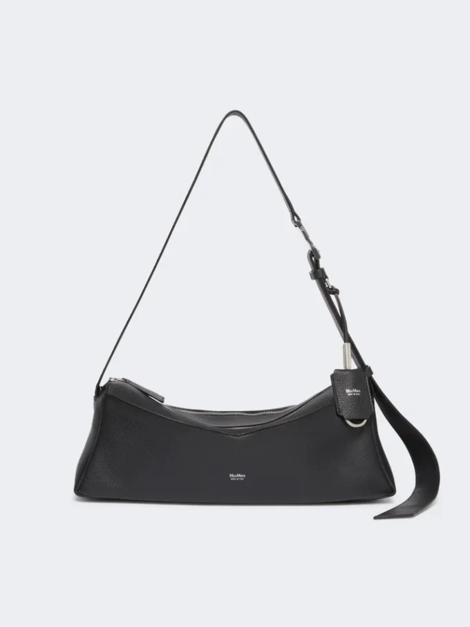 Small leather shoulder bag, black Small leather shoulder bag, black