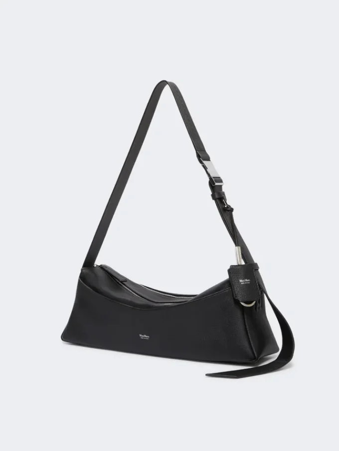 Small leather shoulder bag, black Small leather shoulder bag, black