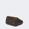 Small marine bag in diamond-patterned basketweave, dark brown