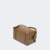 Small natural leather bowler bag, mud