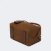 Small nubuck leather bowler bag, dark brown
