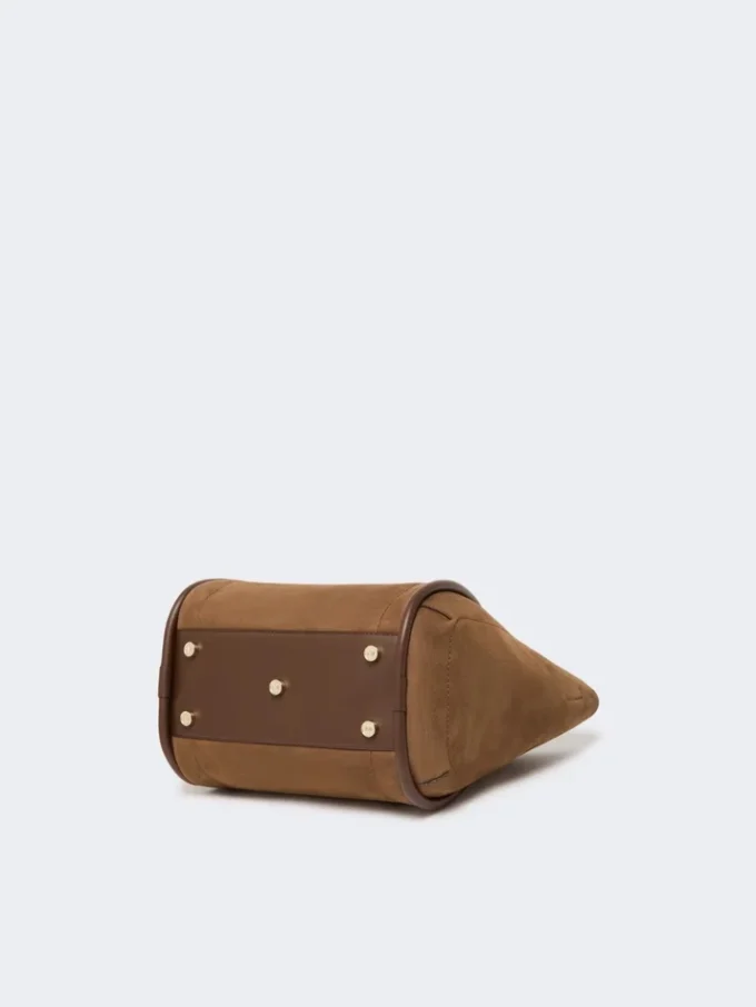 Small nubuck leather marine bag, dark brown