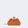 Small raffia-effect pasticcino bag, salmon