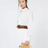 Small raffia-effect pasticcino bag with flowers, beige