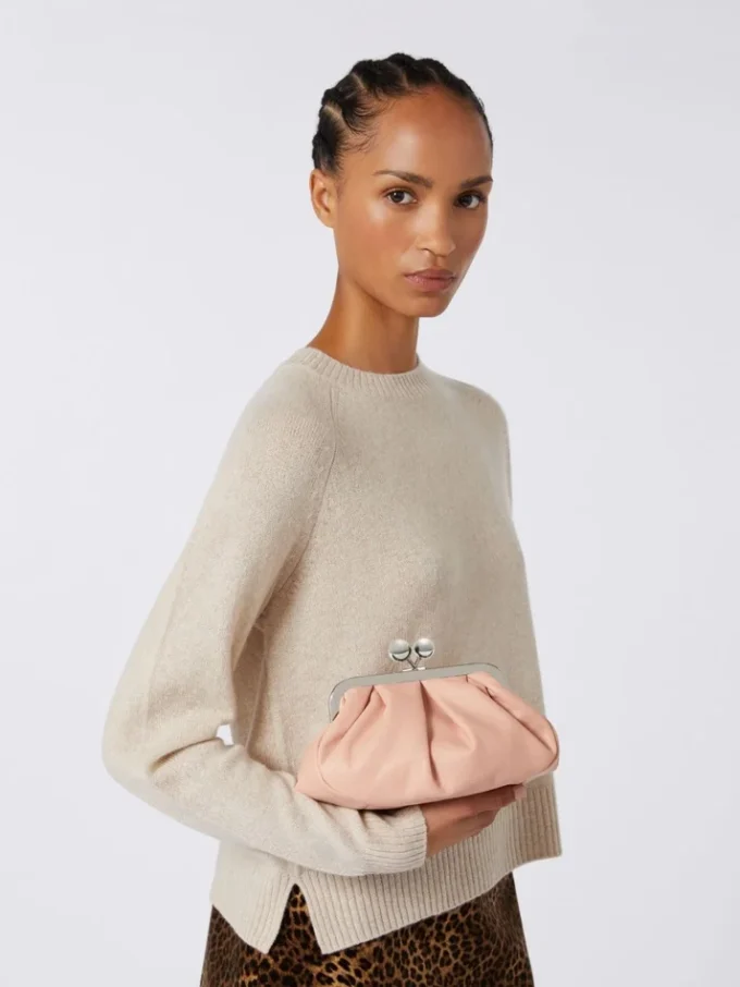 Small sheepskin pasticcino bag, antique rose