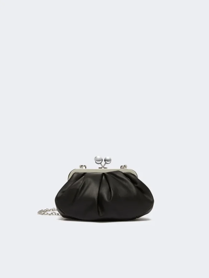 Small sheepskin pasticcino bag, black