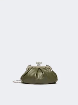 Small sheepskin pasticcino bag, dark green