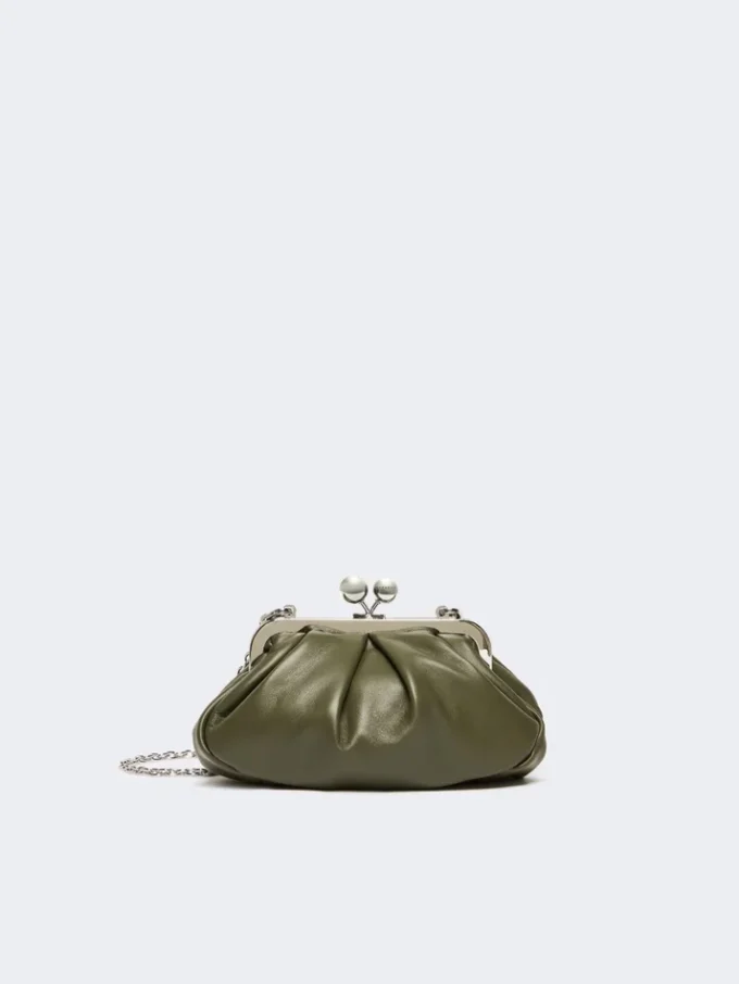 Small sheepskin pasticcino bag, dark green