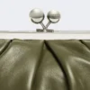 Small sheepskin pasticcino bag, dark green
