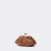 Small sheepskin pasticcino bag, tobacco