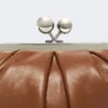 Small sheepskin pasticcino bag, tobacco