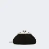 Small suede pasticcino bag, black