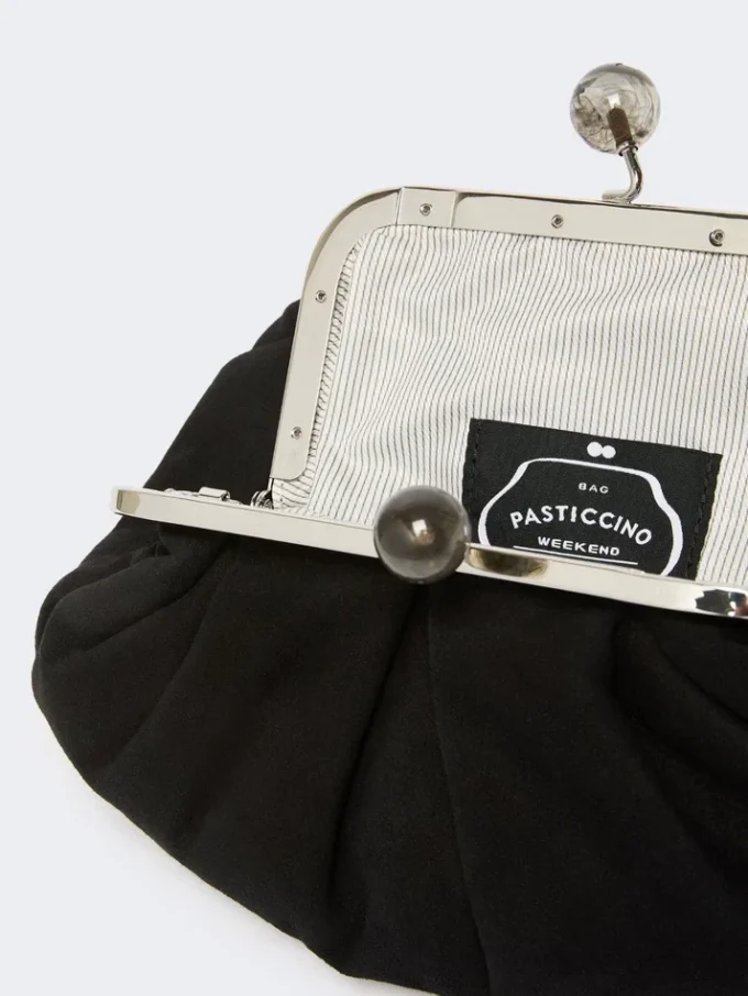Small suede pasticcino bag, black