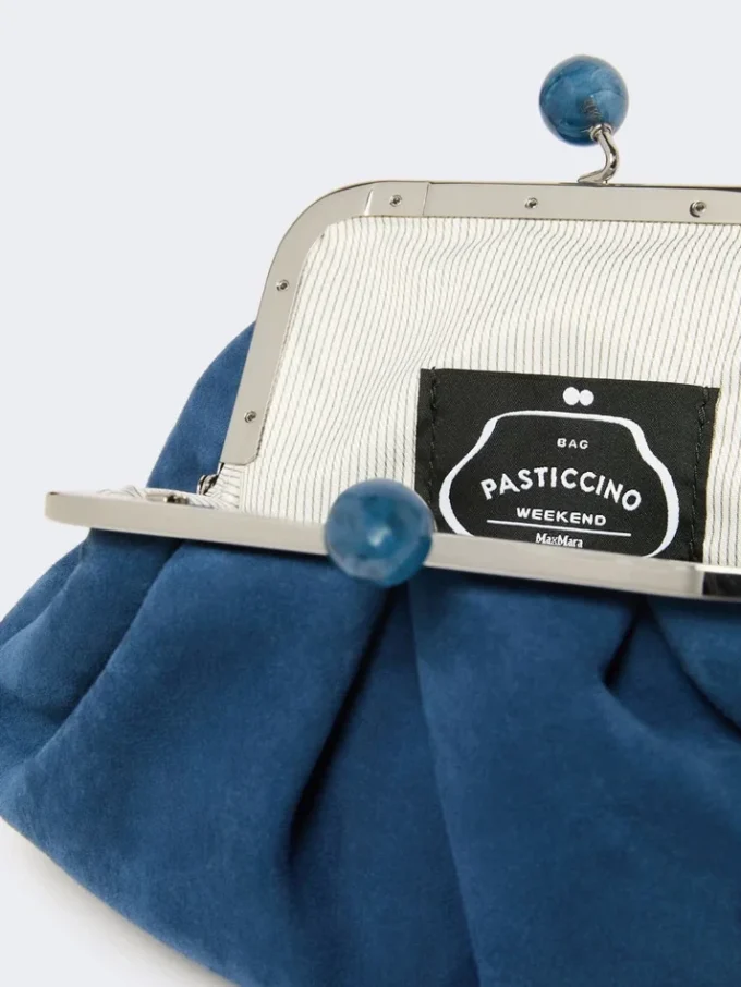 Small suede pasticcino bag, cornflower blue