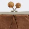 Small suede pasticcino bag, dark brown