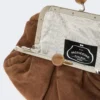 Small suede pasticcino bag, dark brown