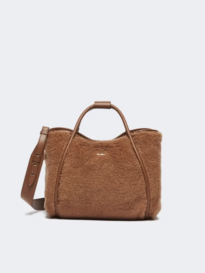 Small teddy fabric marine bag, camel
