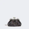 Small wool boucla pasticcino bag, avio