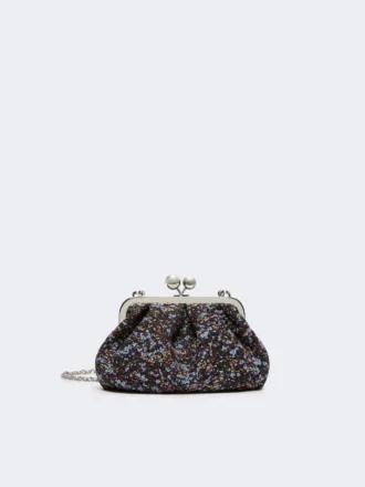 Small wool boucla pasticcino bag, avio