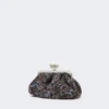 Small wool boucla pasticcino bag, avio
