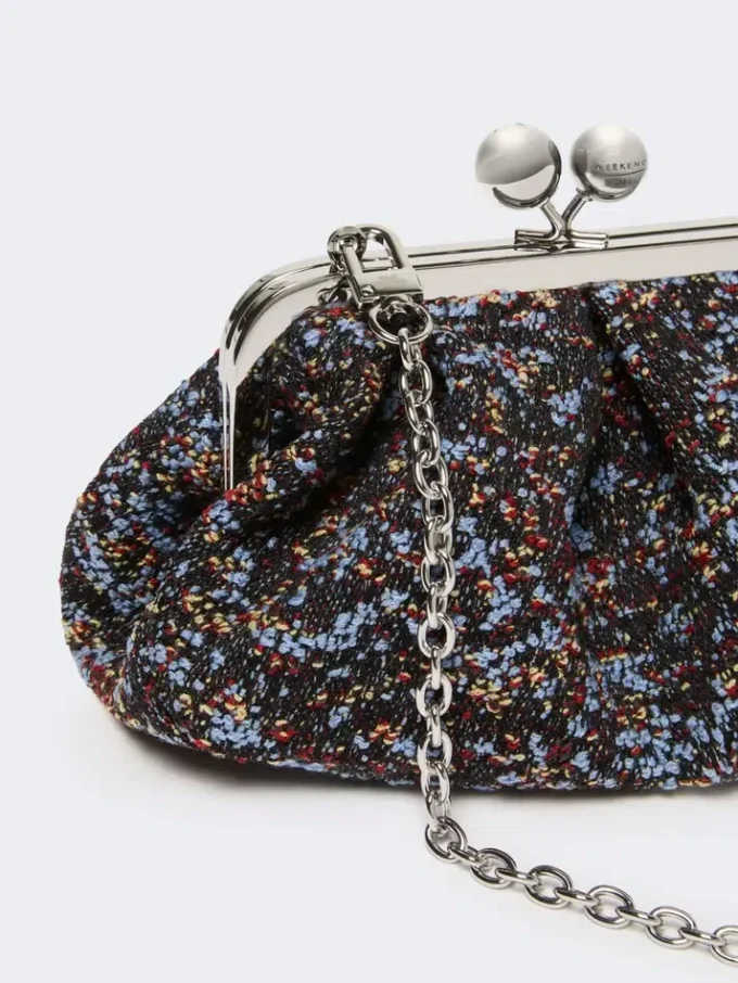 Small wool boucla pasticcino bag, avio